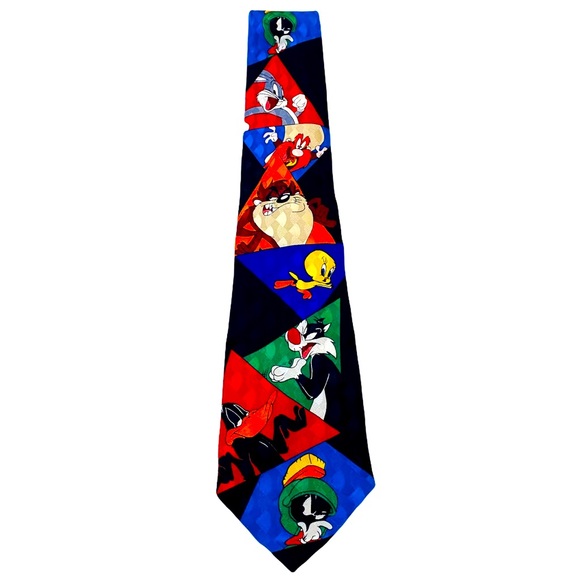 Warner Bros Looney Tunes Silk Tie Taz Bugs Bunny - Picture 2 of 5